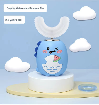 Wholesale Cute Cartoon U-Shaped Electric Toothbrush for 3-6-12 Years Old Cross-Border Children'S Charging Toothbrush